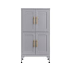 Grey metal kitchen storage cabinet, kitchen pantry storage cabinet with door and shelf, adjustable leveling feet eprolo