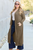 Basic Bae Open-Front Long Sleeve Cover Up - Whispering Desires Shoppe