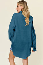 Double Take Textured Cotton Button-Up Shirt - Whispering Desires Shoppe