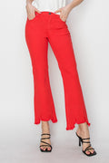 RISEN Mid Rise Step-Hem Cropped Pants — Stretch Cotton - Whispering Desires Shoppe