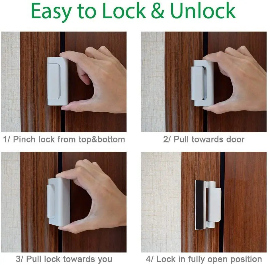 Child Safety Door Reinforced Lock With 3 Inches Stop Aluminum Alloy Hinge Upgrade Night Lock - Whispering Desires Shoppe