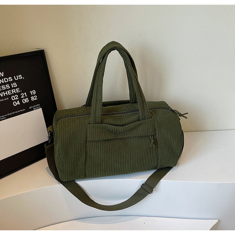 High-Capacity New Sports Shoulder Bag, Portable Solid Color Crossbody with Adjustable Strap, Unisex Corduroy Messenger Bag eprolo