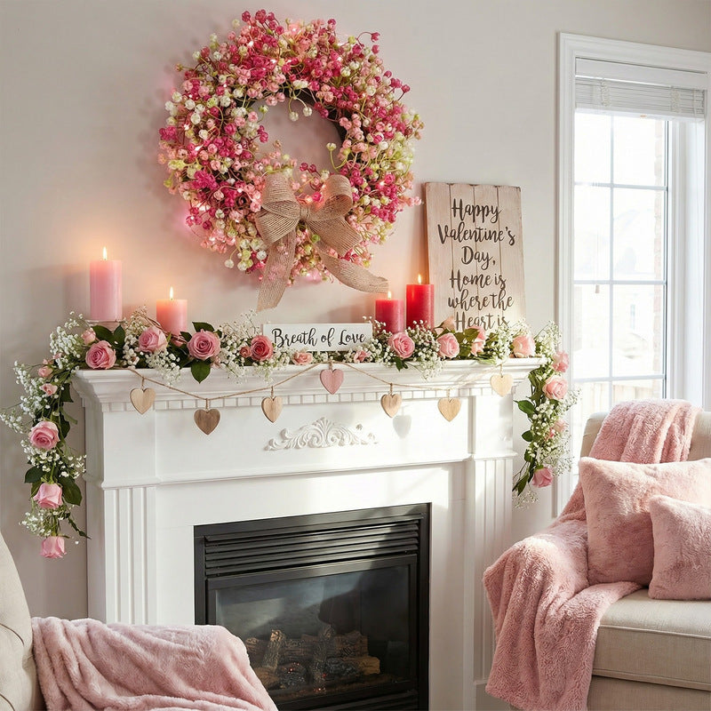 Colorful Eucalyptus Wreath, Realistic Round Handmade Spring Floral Wreath with Bow, Main Door Decoration eprolo
