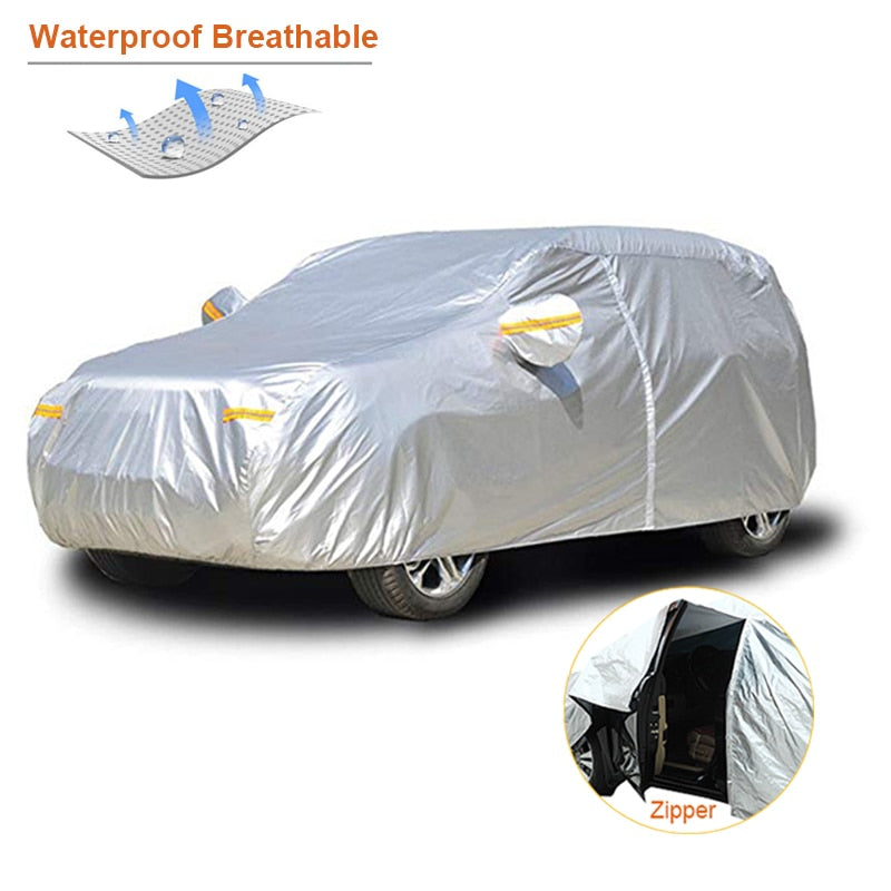 Kayme waterproof car covers outdoor sun protection cover for car reflector dust rain snow protective suv sedan hatchback full s eprolo