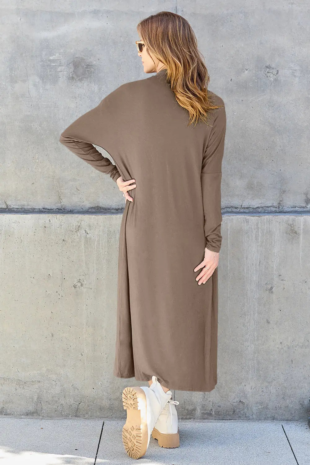 Basic Bae Open-Front Long Sleeve Cover Up - Whispering Desires Shoppe