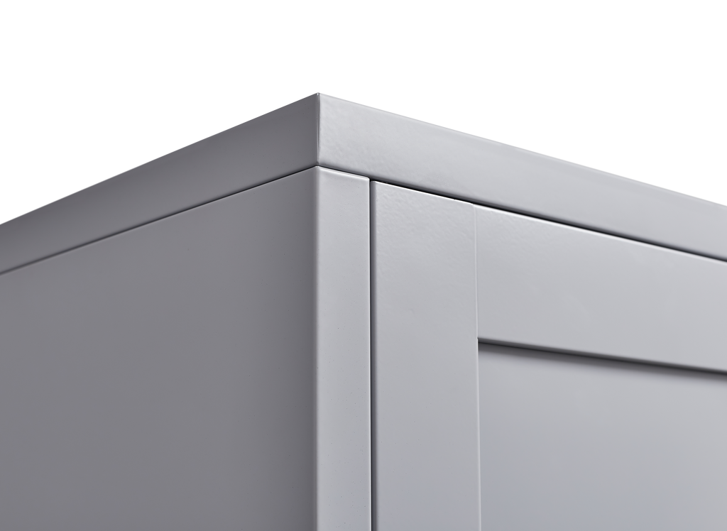 Grey metal kitchen storage cabinet, kitchen pantry storage cabinet with door and shelf, adjustable leveling feet eprolo
