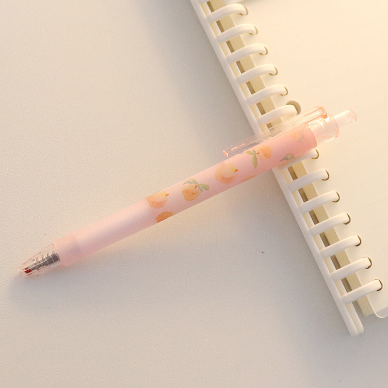 Cute Peach Press Gel Pen Korean Stationery Kawaii Gel Ink Rollerball Pens - Whispering Desires Shoppe