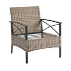Patio Furniture, Outdoor Furniture, Seasonal PE Wicker Furniture, Four Set Wicker Furniture With Black Metal Table eprolo