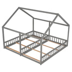 Twin Size House Platform Beds Two Shared Beds Gray eprolo