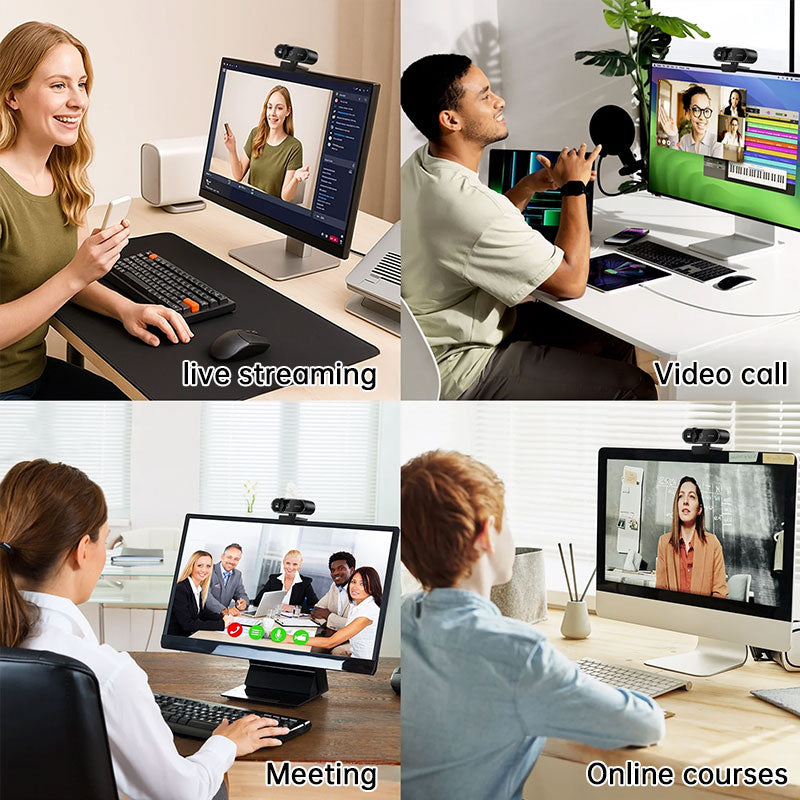 Mini 4K USB Webcam with Mic, Auto Focus HD Camera for PC & Laptop, 30fps 2K/1080P Conference Cam eprolo
