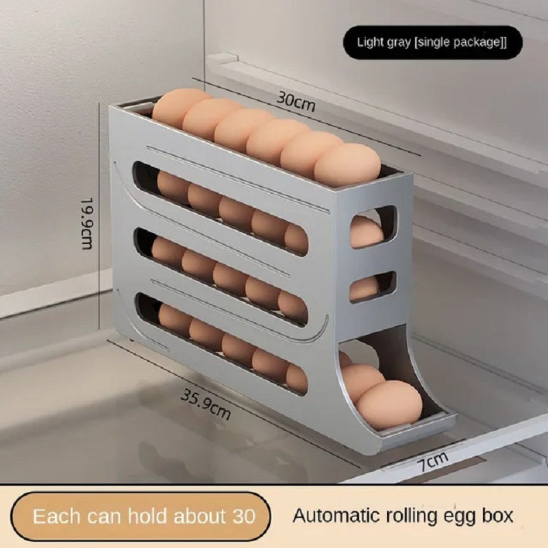 Refrigerator Egg Storage Box Automatic Scrolling Egg Holder Kitchen Large Capacity Dedicated Rolling Egg Storage Box for Kitchen eprolo