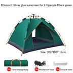 Quick-Deploy Green/White Outdoor Tent, Comfortably Accommodating 3-4 People on Camping Trips eprolo