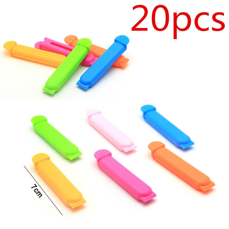 20/10Pcs Portable New Kitchen Storage Food Snack Seal Sealing Bag Clips Sealer Clamp Plastic Tool Kitchen Accessories Wholesale eprolo