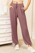 Basic Bae Rayon Drawstring Pants with Pockets - Whispering Desires Shoppe