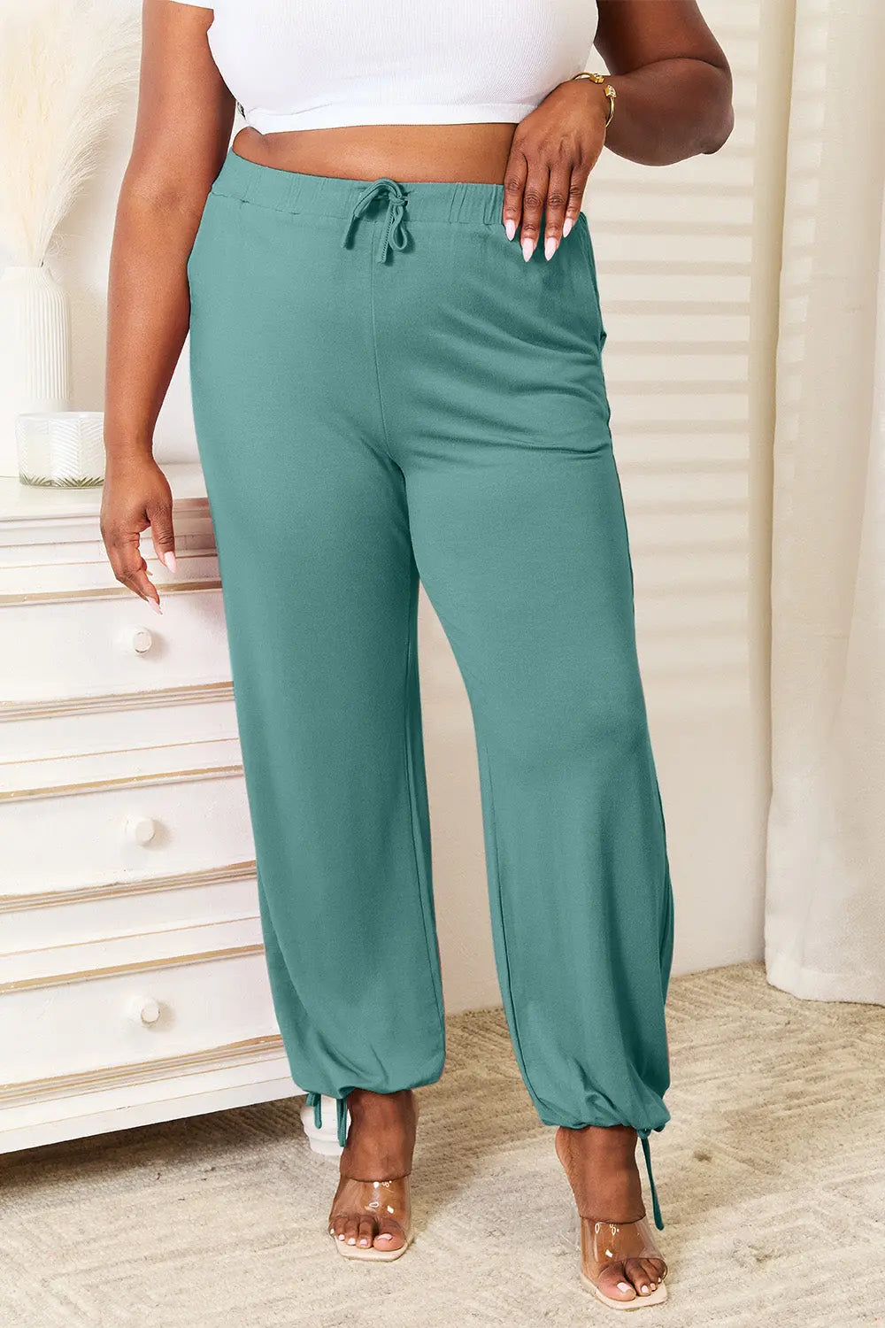 Basic Bae Rayon Drawstring Pants with Pockets - Whispering Desires Shoppe