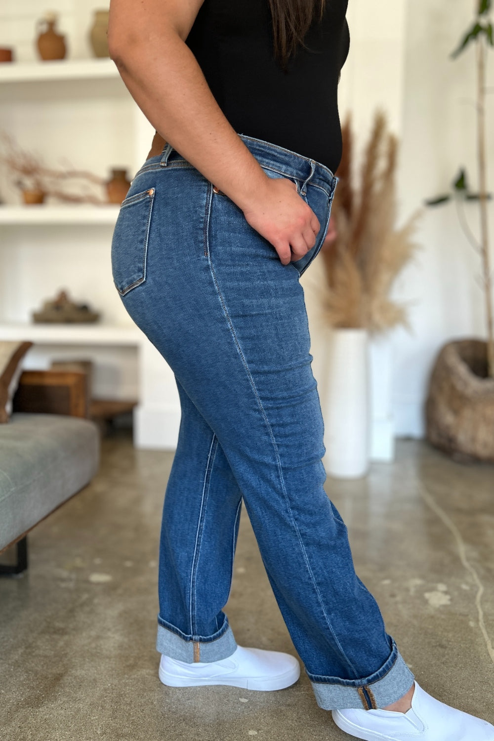 Judy Blue High Waist Front Seam Straight Jeans - Whispering Desires Shoppe