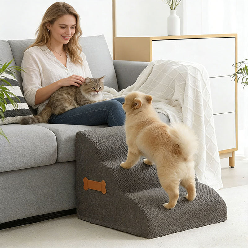 Pet Dog Stair Ramp with Bone Handle – Safe Steps for Elderly Dogs, Couch & Bed Accessibility, Joint Protection eprolo