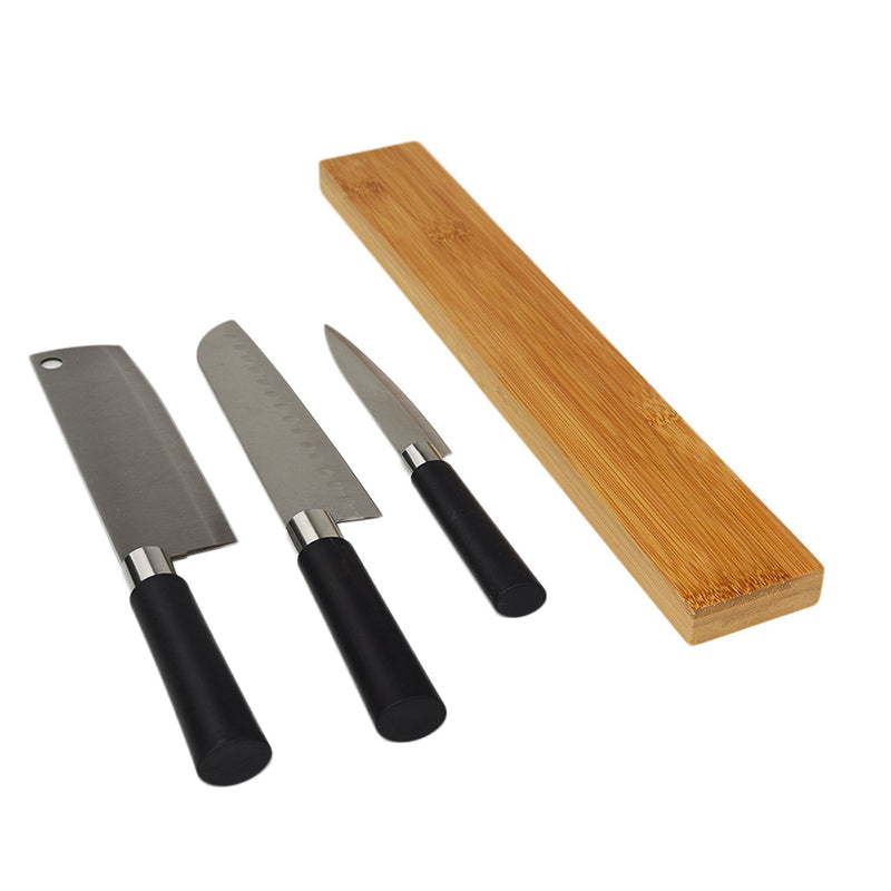 Magnet Knife Rack Nan Bamboo Home Kitchen Wall Hanging Suction Kitchen Knife Free Perforated Knife Storage Rack eprolo