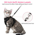 Cat Harness and Leash with Easy Control, Escape-Proof - Soft Adjustable Vest Harness for Walking Cats. eprolo