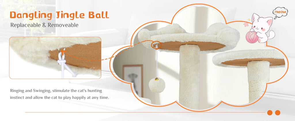 JHK 54" Cat Tree with Sisal Scratching Posts