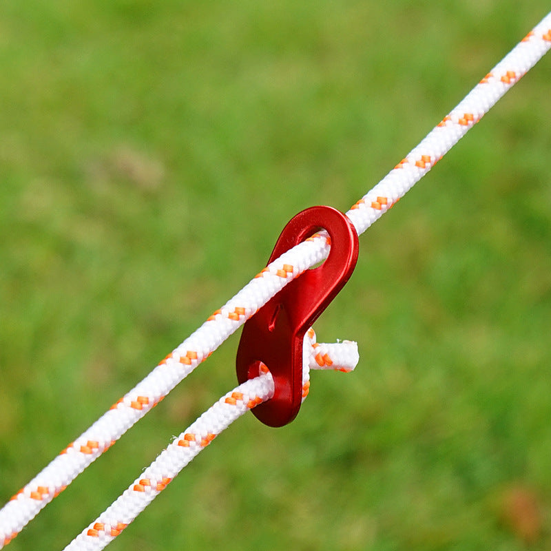 Outdoor Camping Double Eye Rope Buckle Aluminum Alloy Umbrella Rope Buckle Camping Tent Canopy Pull Rope Accessories Wind Rope Buckle Fixed Buckle eprolo