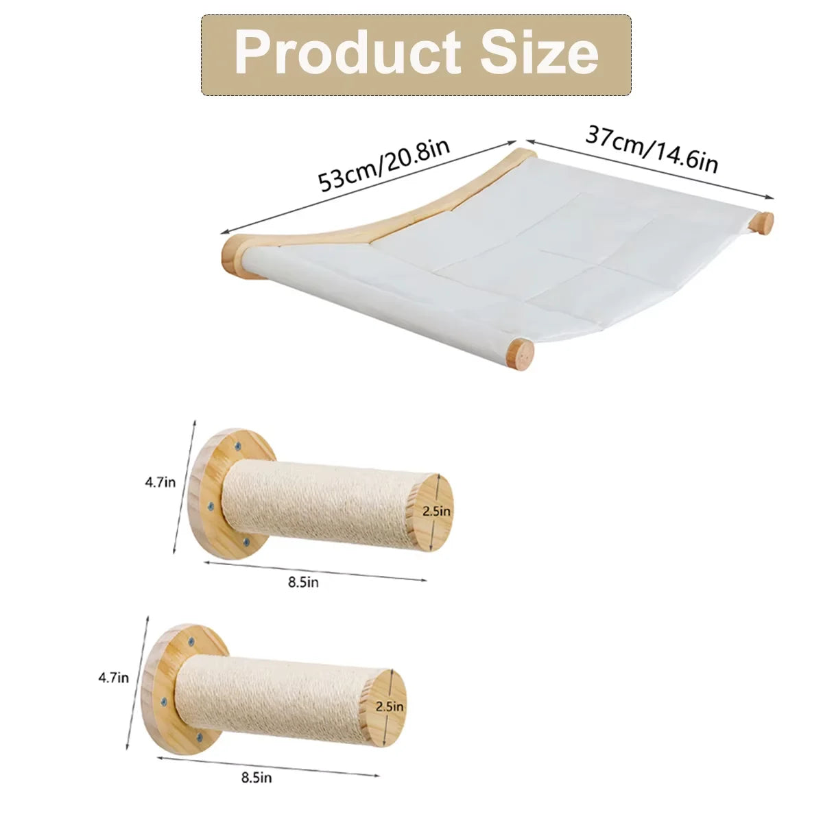 Wall-Mounted Cat Hammock & Climbing Shelf Set