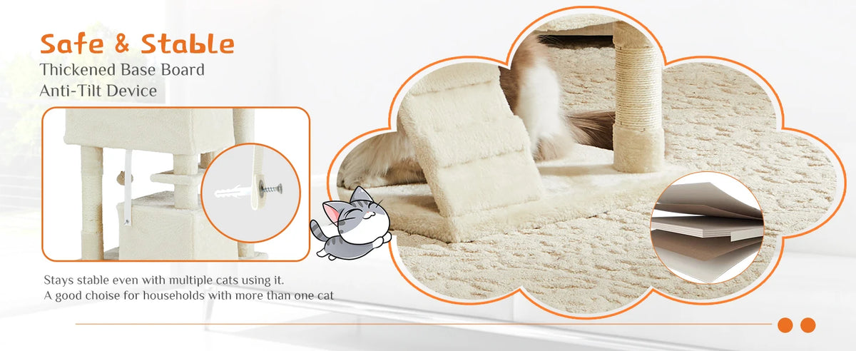 JHK 54" Cat Tree with Sisal Scratching Posts