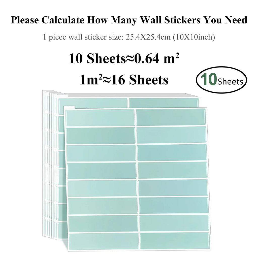 Vividtiles 3D Peel-and-Stick Decorative Wall Tiles – 10 Sheets