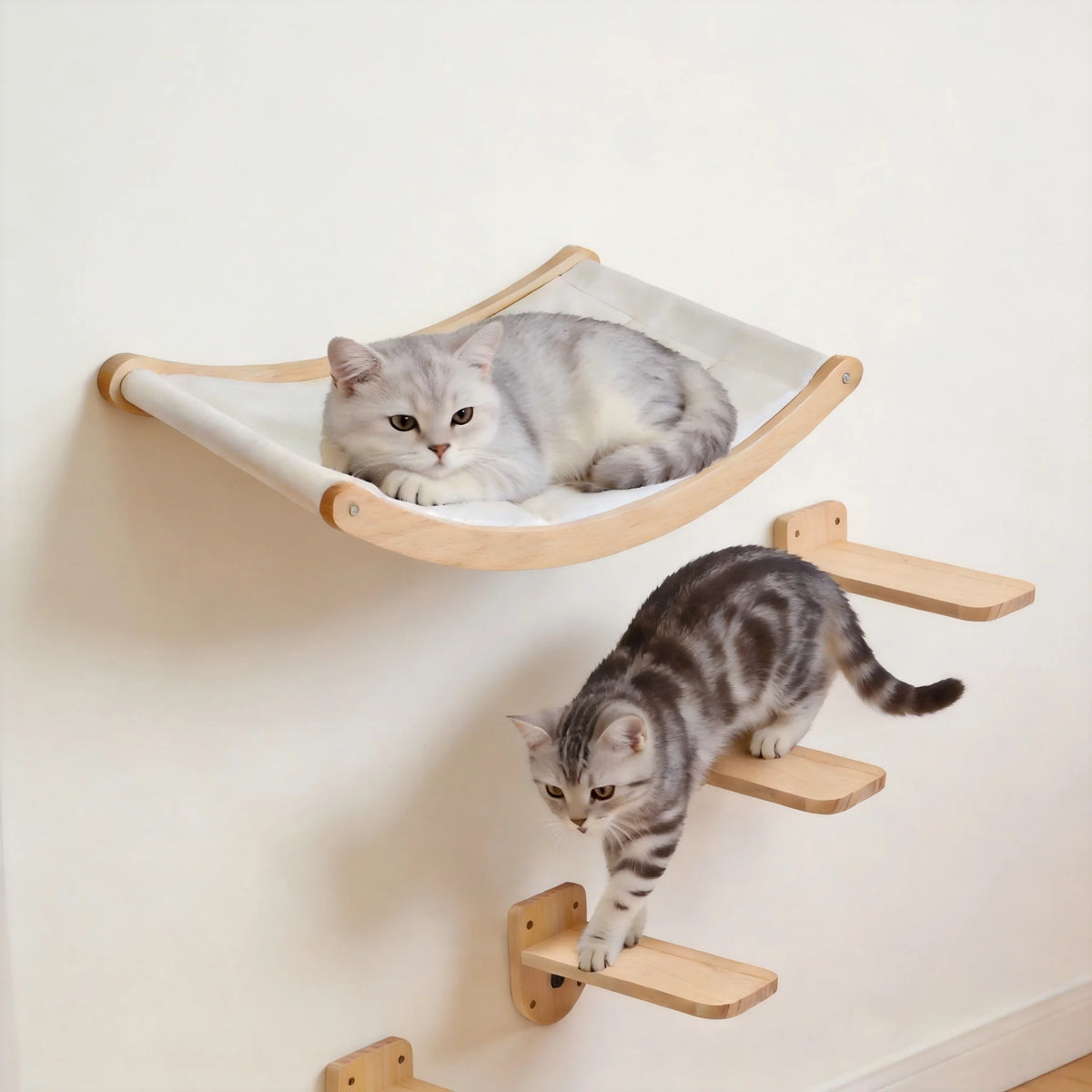 Wall-Mounted Cat Hammock & Climbing Shelf Set