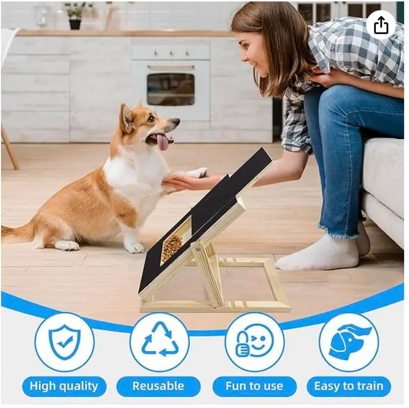 Adjustable Wooden Dog Nail Scratch Board with Treat Drawer