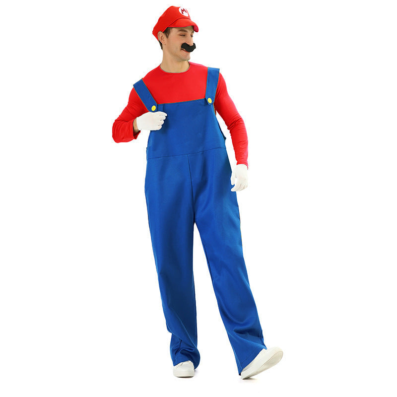 Halloween Costume Party Outfit Mario Cosplay Costume for Men and Women Adult Clothing Mario Performance Costume Wholesale eprolo