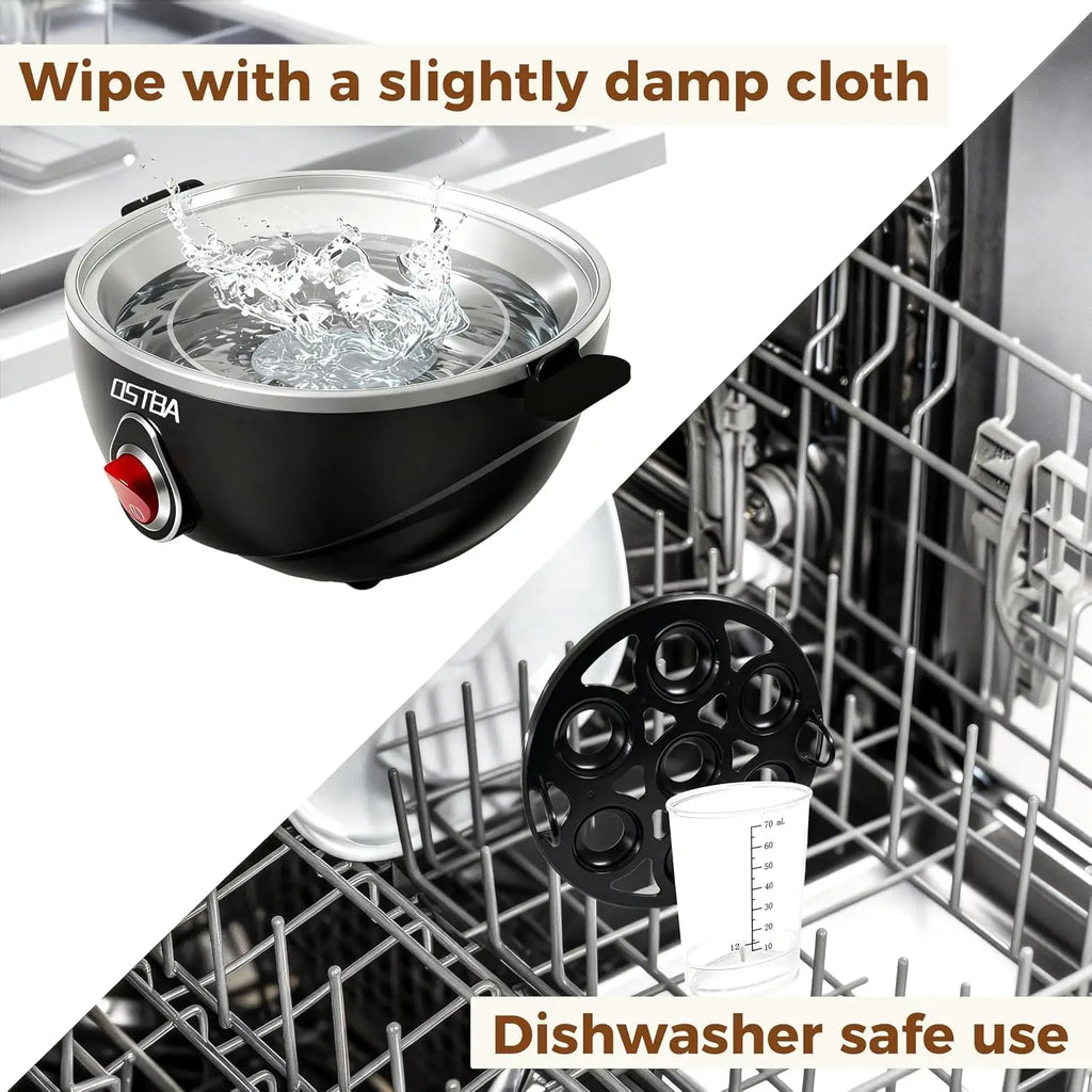 Electric 7-Egg Cooker with Auto Shutoff – Black