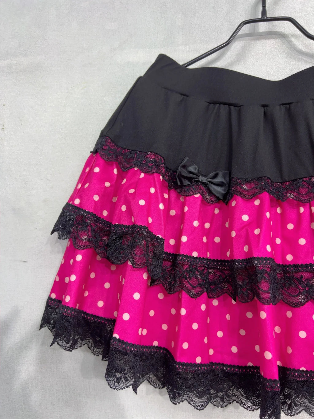 Women's Bow Top and Tiered Mini Skirt Set — Rose Red