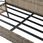Patio Furniture, Outdoor Furniture, Seasonal PE Wicker Furniture, Four Set Wicker Furniture With Black Metal Table eprolo