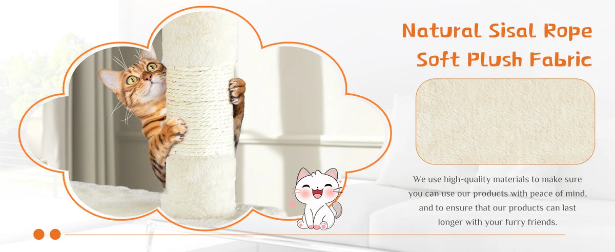 JHK 54" Cat Tree with Sisal Scratching Posts