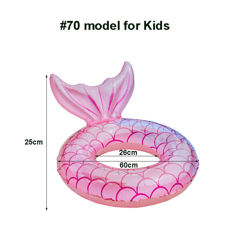 Swimming Ring Mermaid with Backrest Inflatable Swimming Ring Pool Floaters Water Play Tube Mattress Toys for Adult Kids eprolo