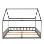 Twin Size House Platform Beds Two Shared Beds Gray eprolo