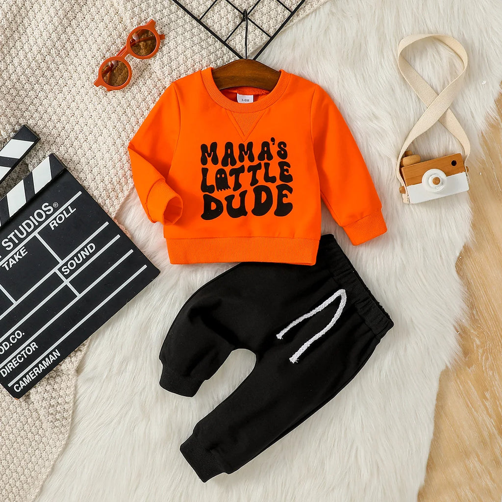 Baby Letter-Print Sweatshirt and Pants Set