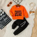 Baby Letter-Print Sweatshirt and Pants Set