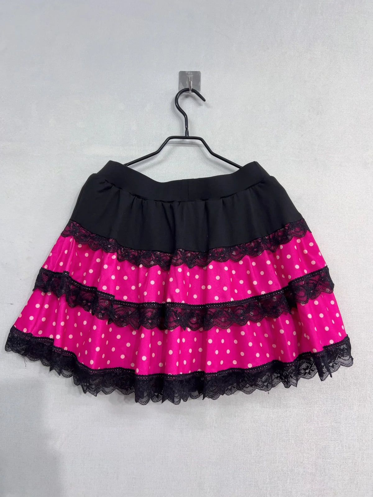 Women's Bow Top and Tiered Mini Skirt Set — Rose Red