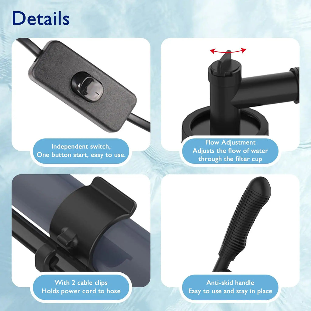 32W Electric Aquarium Gravel Cleaner & Water Changer