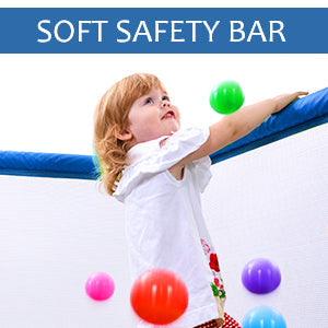 55'' Toddlers Trampoline with Safety Enclosure Net and Balls, Indoor Outdoor Mini Trampoline for Kids eprolo