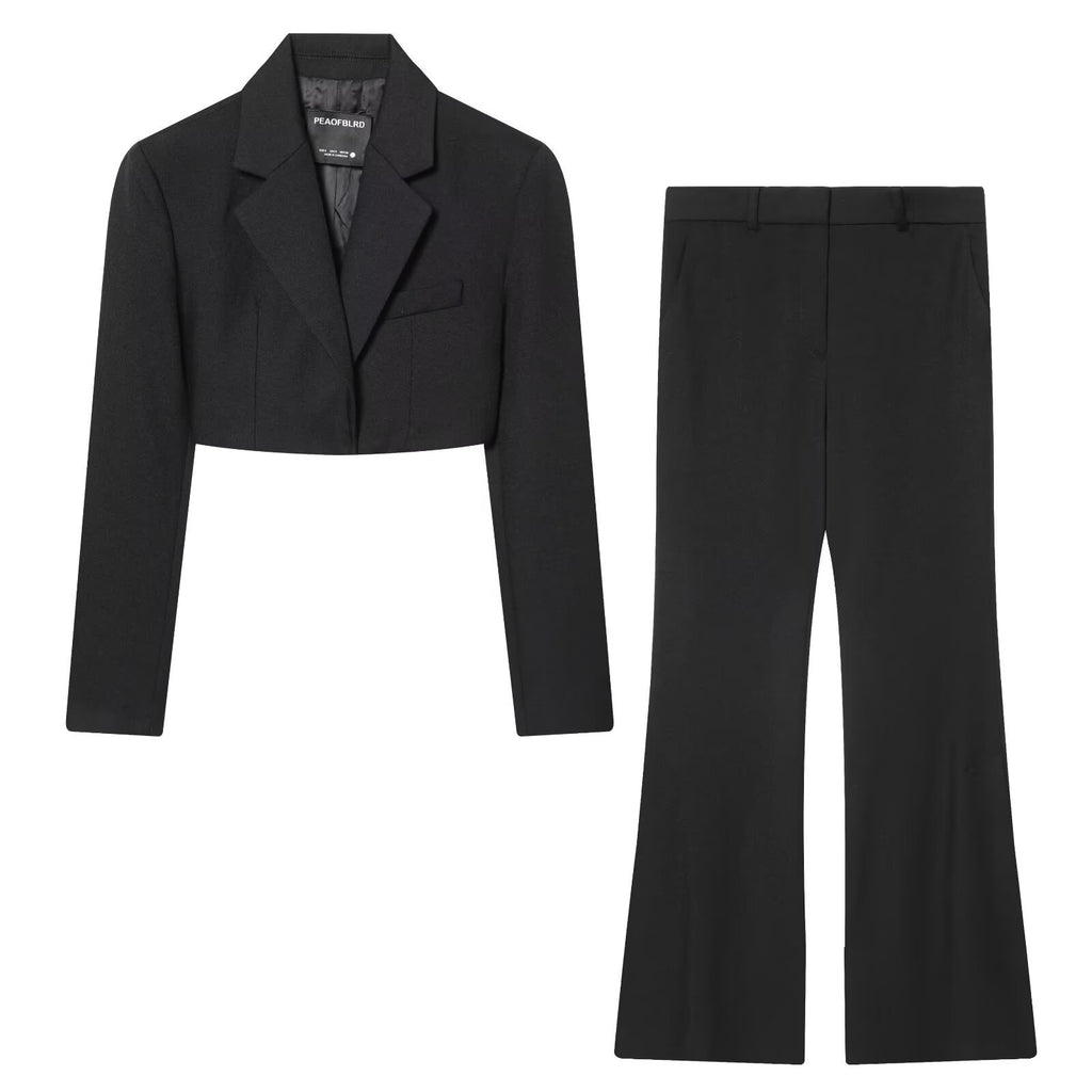 Retro Short Waist Jacket+Pants Set - Whispering Desires Shoppe