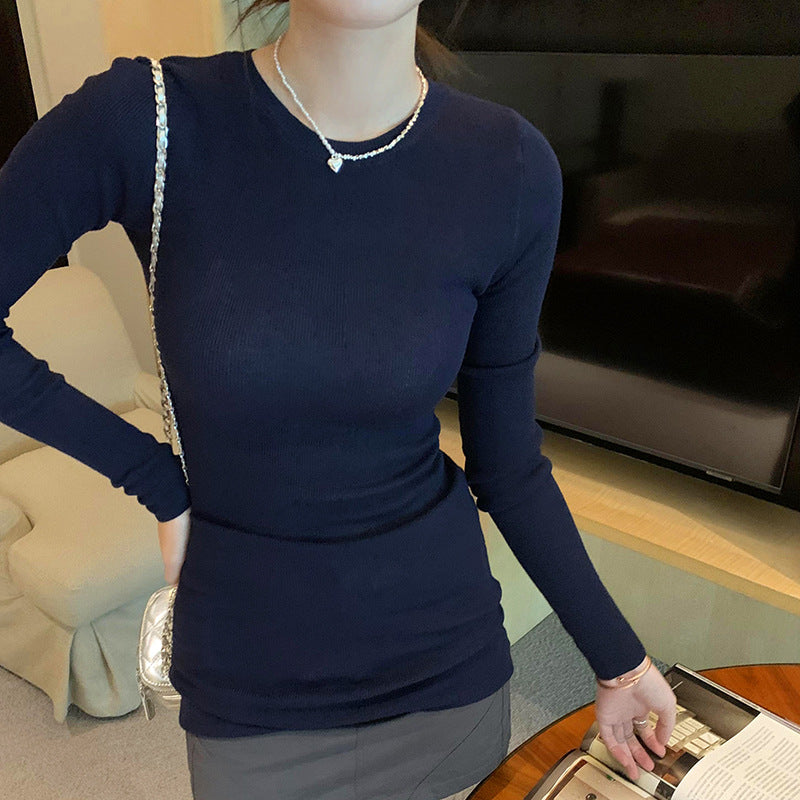 Women's Lightweight Knit Top | Round Neck Long Sleeve Pullover - Whispering Desires Shoppe
