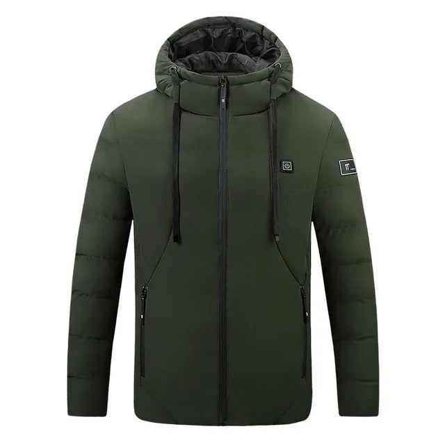 4 Areas Heated Jackets Men Women USB Single Control Smart Heating Cotton Clothing Heated Vest Constant Temperature Hooded Jacket eprolo