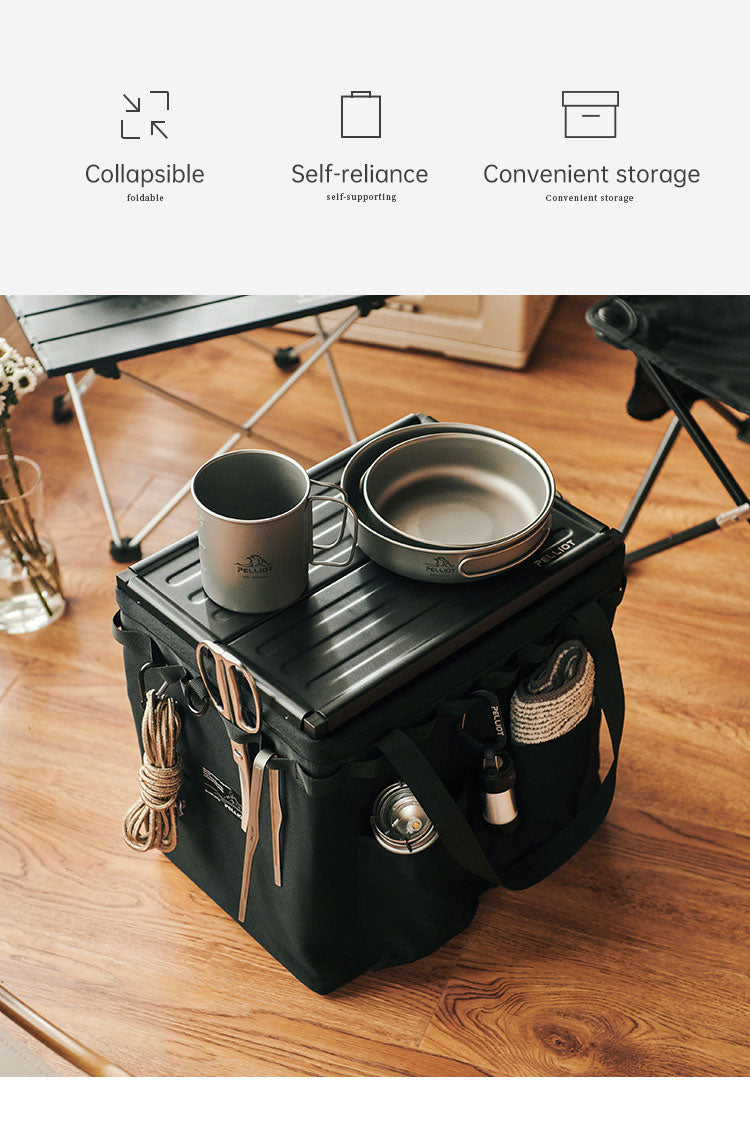 Outdoor Camping Portable Folding Storage Bag Equipment Tent Camping Cutlery Square Organizer Box eprolo
