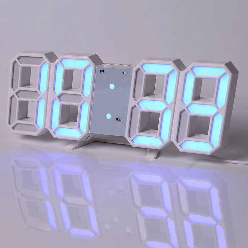 3D LED Digital Alarm Clock with Colorful Display, 12/24 Hour Format for Office, Living Room, Bedroom, Kitchen eprolo