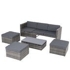Patio Furniture, Outdoor Furniture, Seasonal PE Wicker Furniture,5 Set Wicker Furniture With Plywood Coffee Table eprolo
