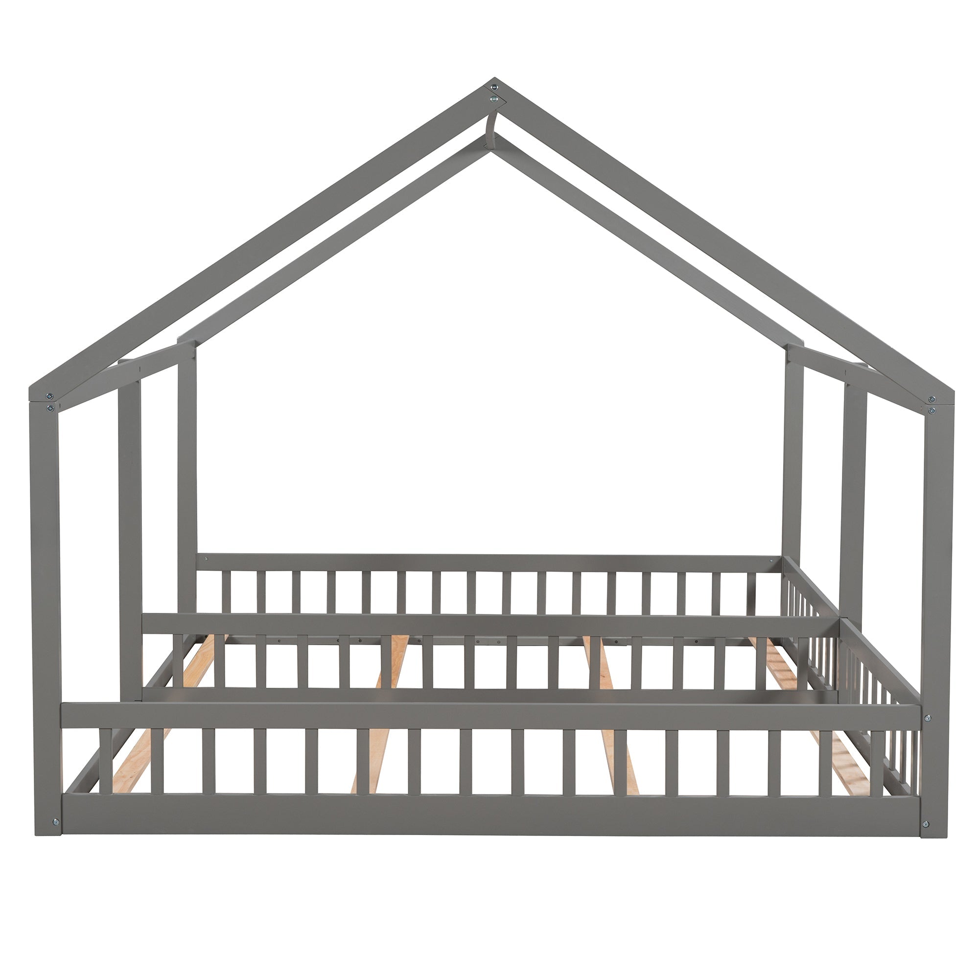 Twin Size House Platform Beds Two Shared Beds Gray eprolo