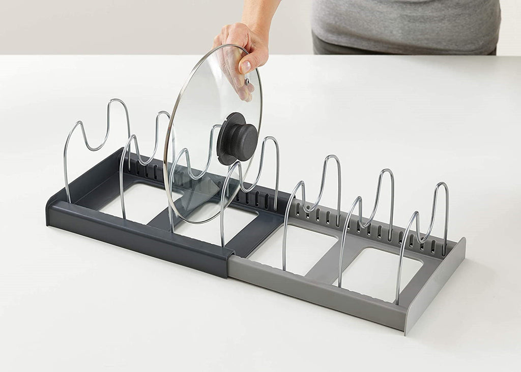 Kitchen Supplies Storage Rack Tabletop Telescopic Pot Cover Rack Kitchen Utensils Storage Rack Drainage Tray Telescopic Drawer Organizer eprolo